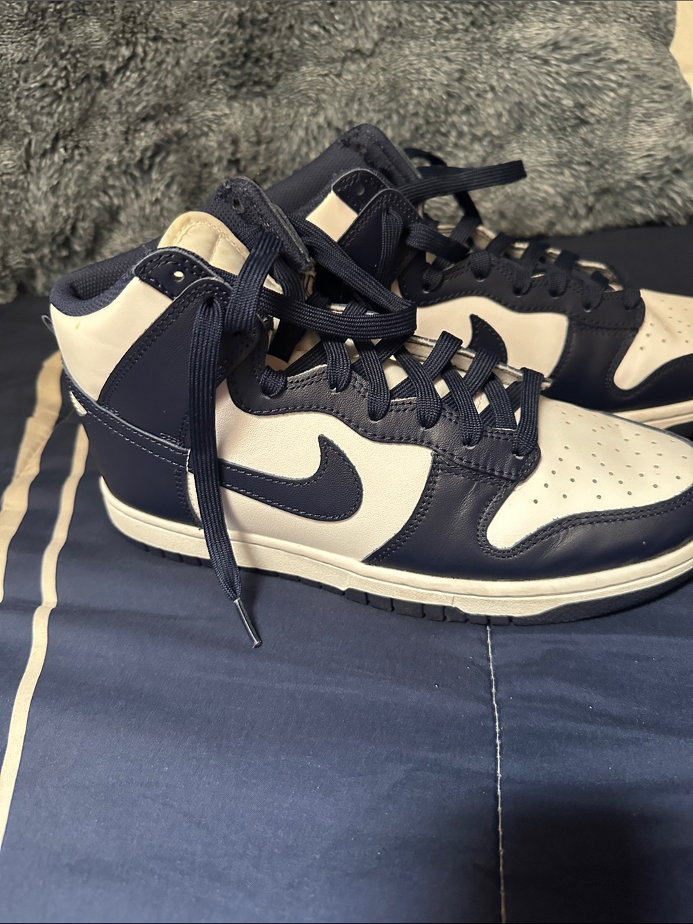 Nike Men’s High-Top Sneakers in Navy and White
